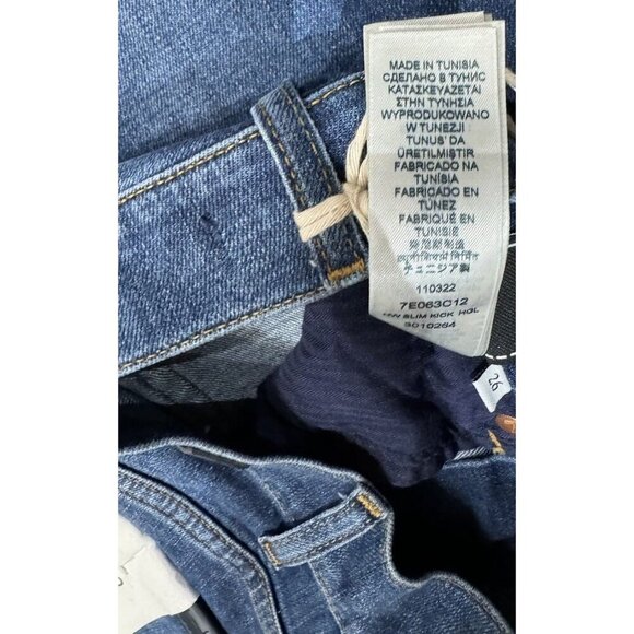 7 For All Mankind Sz 26 Jeans Hi Waist Slim Kick Blue Denim Capsule Classic - Picture 8 of 8
